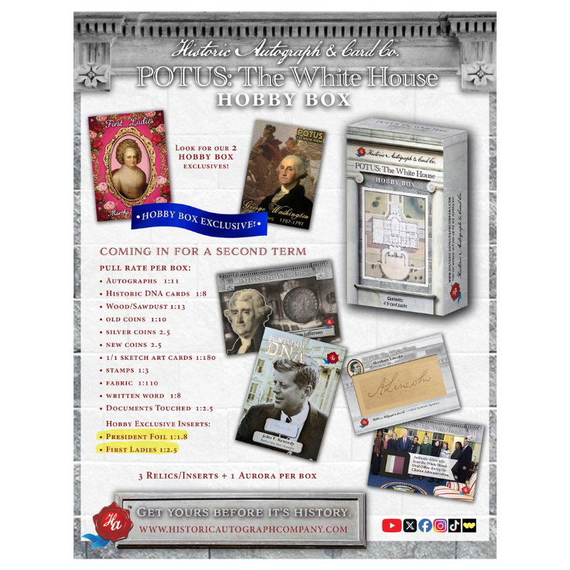 2025 Historic Autographs POTUS The White House Hobby Box